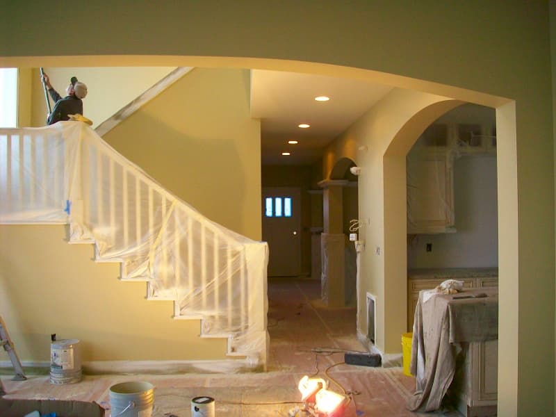 how Superior Painting preps a home, canvas drop cloths down